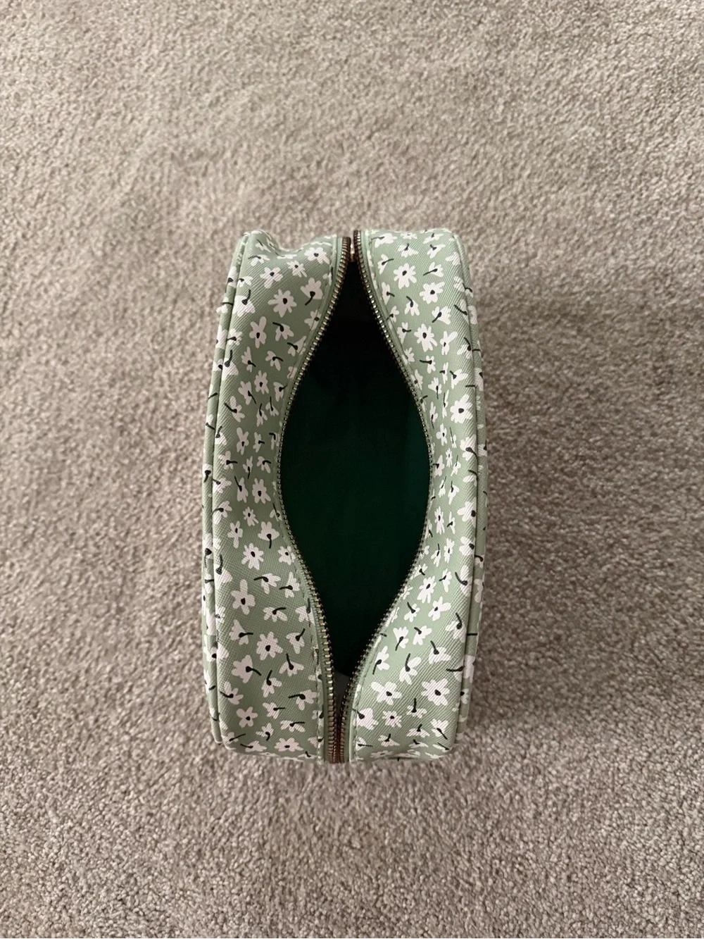Floral Cosmetic Pouch in Sage Green